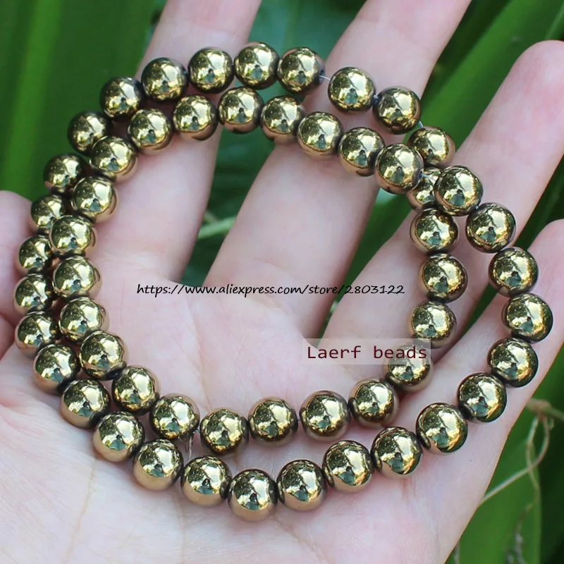 Shining!Natural Hematite Pyrite Round 2-12mm Round Loose beads,For DIY Jewelry Making !We provide mixed wholesale for all items!
