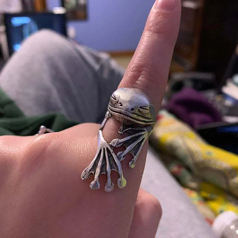 Vintage Chic Rabbit Animal Knuckle Rings for Women Charm Gothic Punk Frog Cat Octopus Opening Finger Rings Fashion Jewelry
