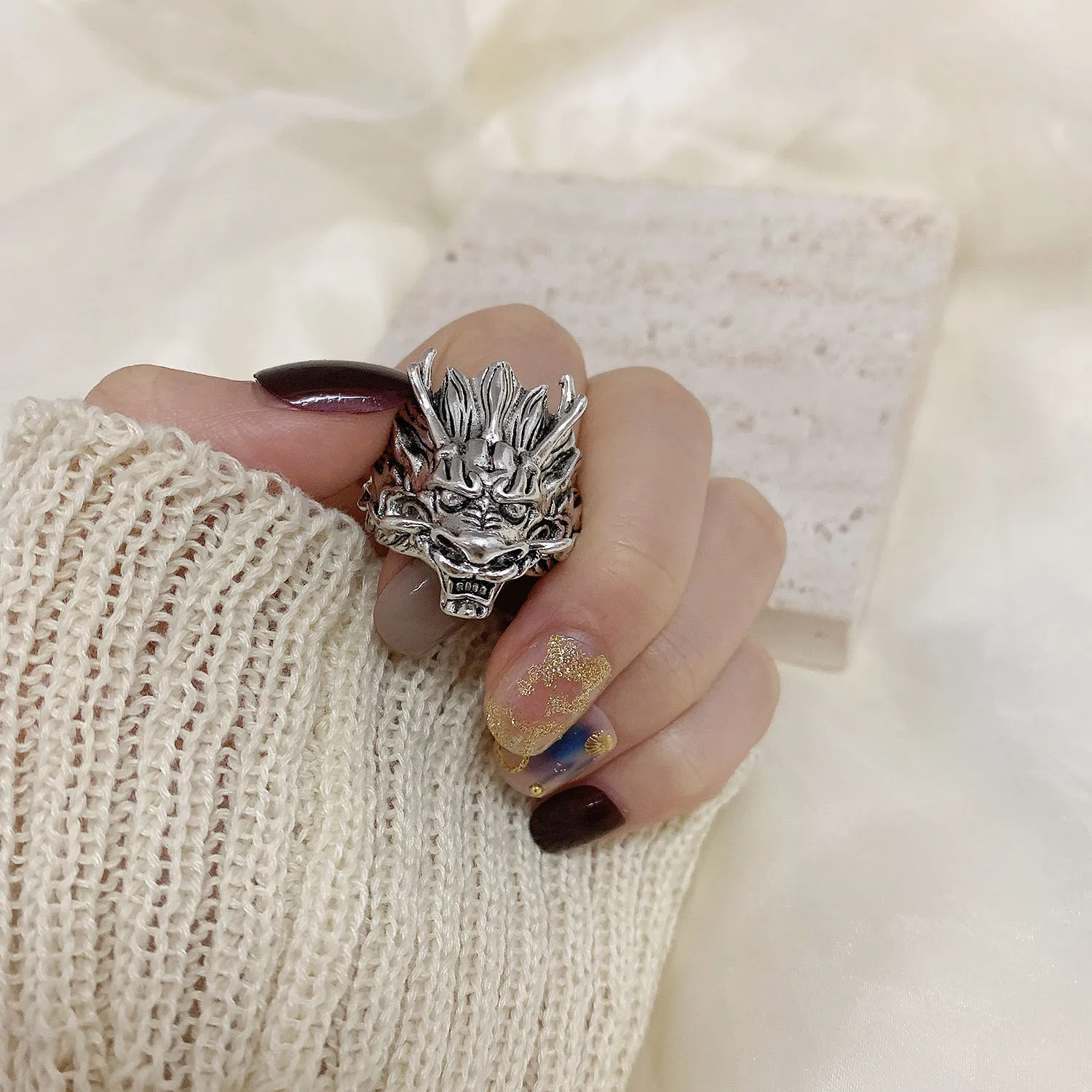 Vintage Chic Rabbit Animal Knuckle Rings for Women Charm Gothic Punk Frog Cat Octopus Opening Finger Rings Fashion Jewelry