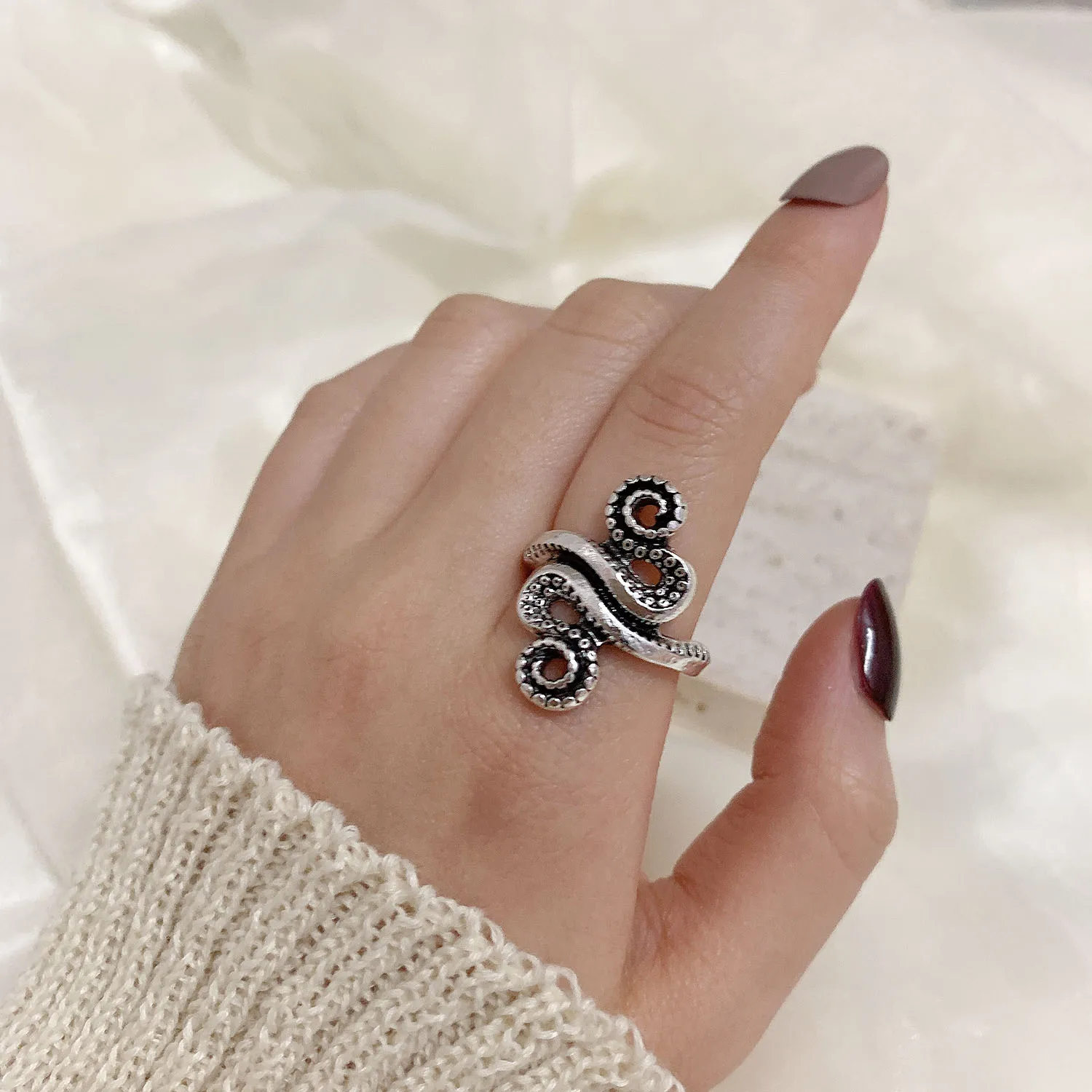 Vintage Chic Rabbit Animal Knuckle Rings for Women Charm Gothic Punk Frog Cat Octopus Opening Finger Rings Fashion Jewelry