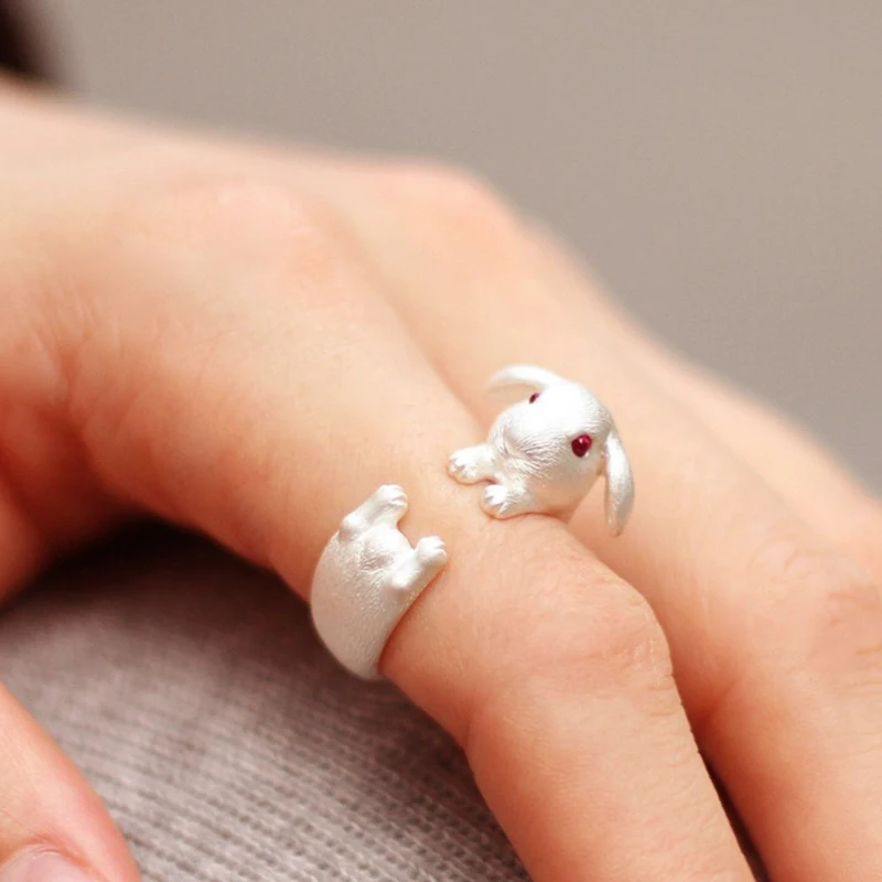 Vintage Chic Rabbit Animal Knuckle Rings for Women Charm Gothic Punk Frog Cat Octopus Opening Finger Rings Fashion Jewelry