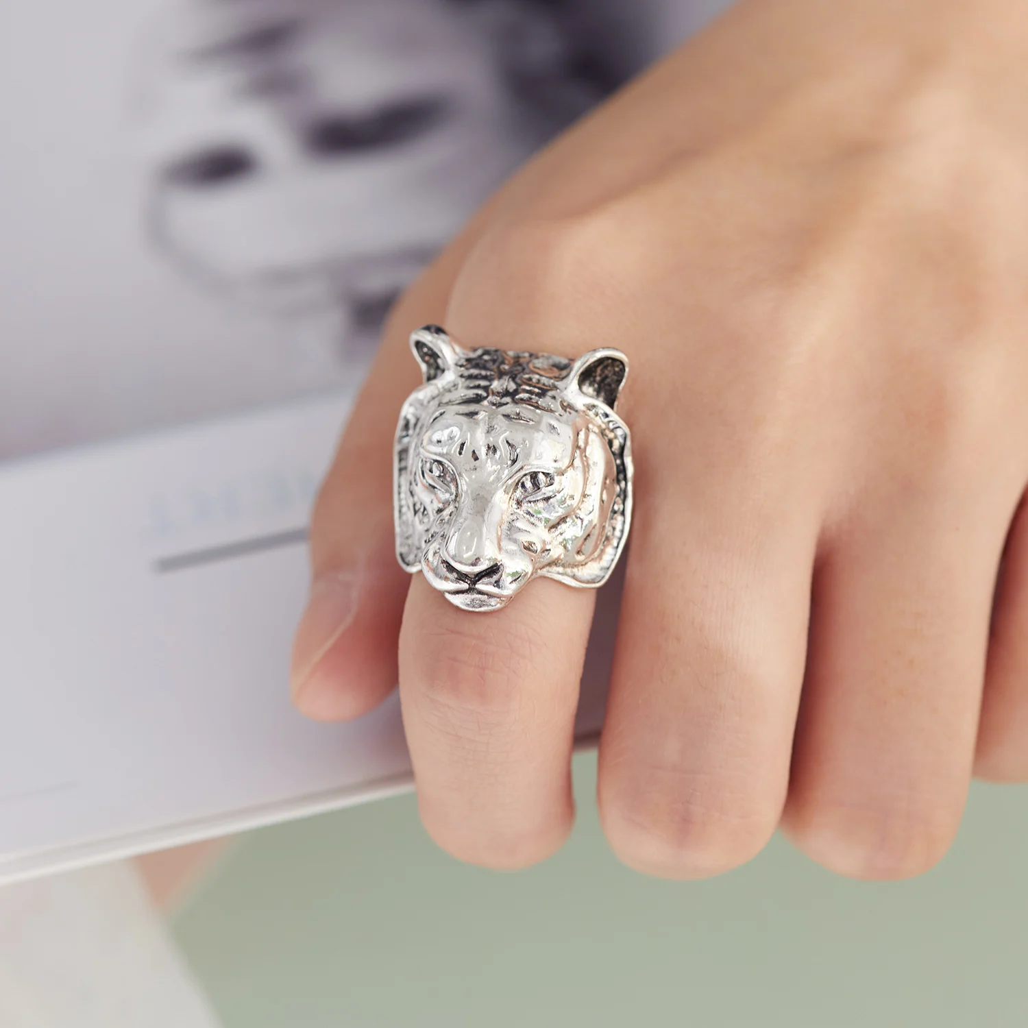 Vintage Chic Rabbit Animal Knuckle Rings for Women Charm Gothic Punk Frog Cat Octopus Opening Finger Rings Fashion Jewelry