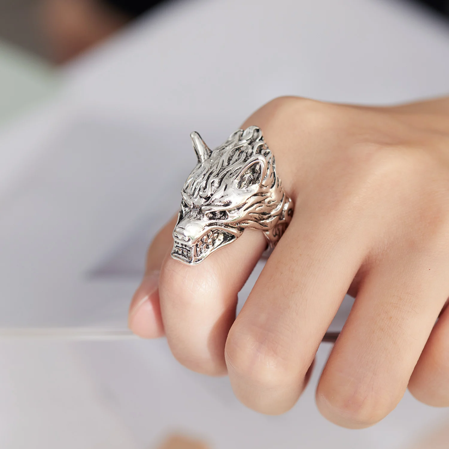 Vintage Chic Rabbit Animal Knuckle Rings for Women Charm Gothic Punk Frog Cat Octopus Opening Finger Rings Fashion Jewelry