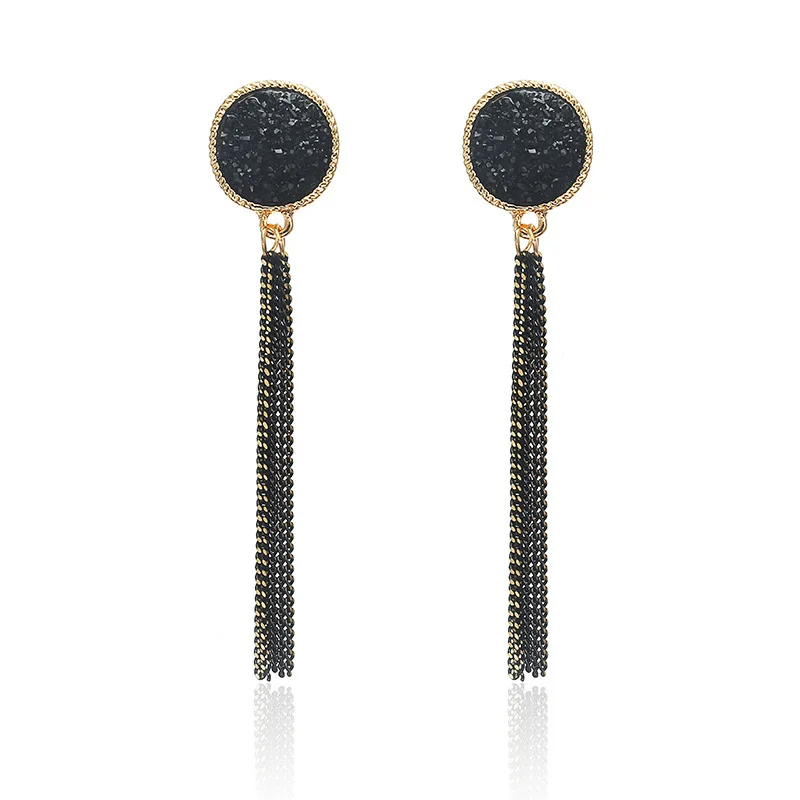 2022 New Gold Color Long Crystal Tassel Dangle Earrings for Women Wedding Drop Earring Fashion Jewelry Gifts