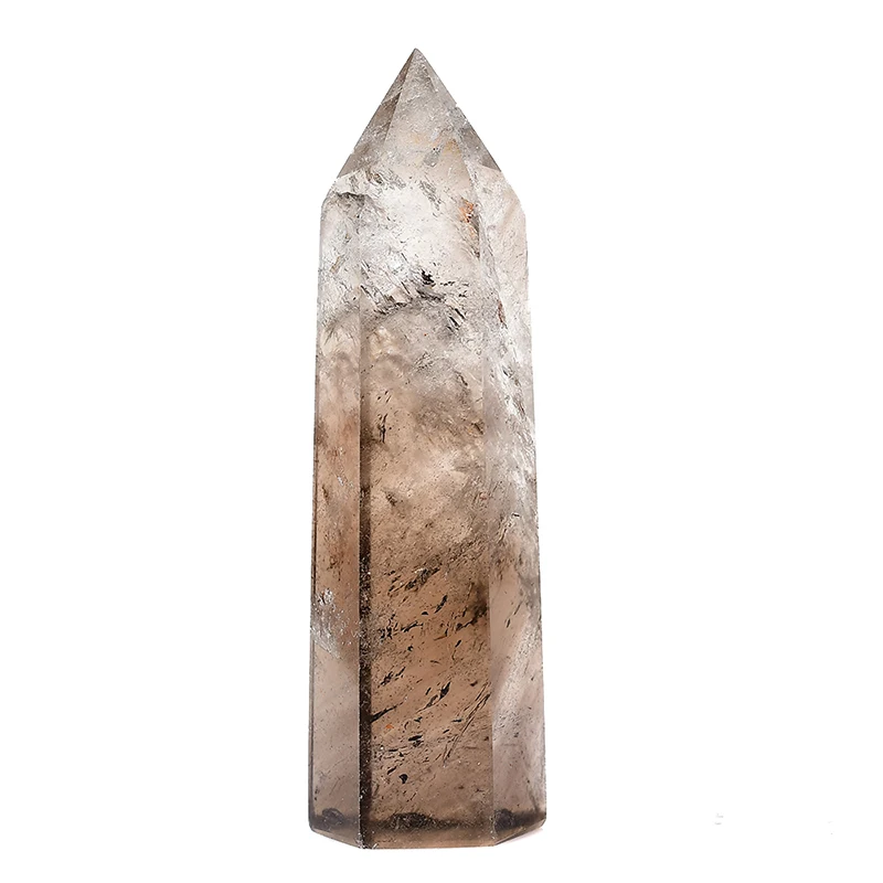 Natural Smoky Quartz Crystal Point Reiki Healing Stone Hexagonal Prisms Obelisk Wand Tower Energy Meditation DIY Gift