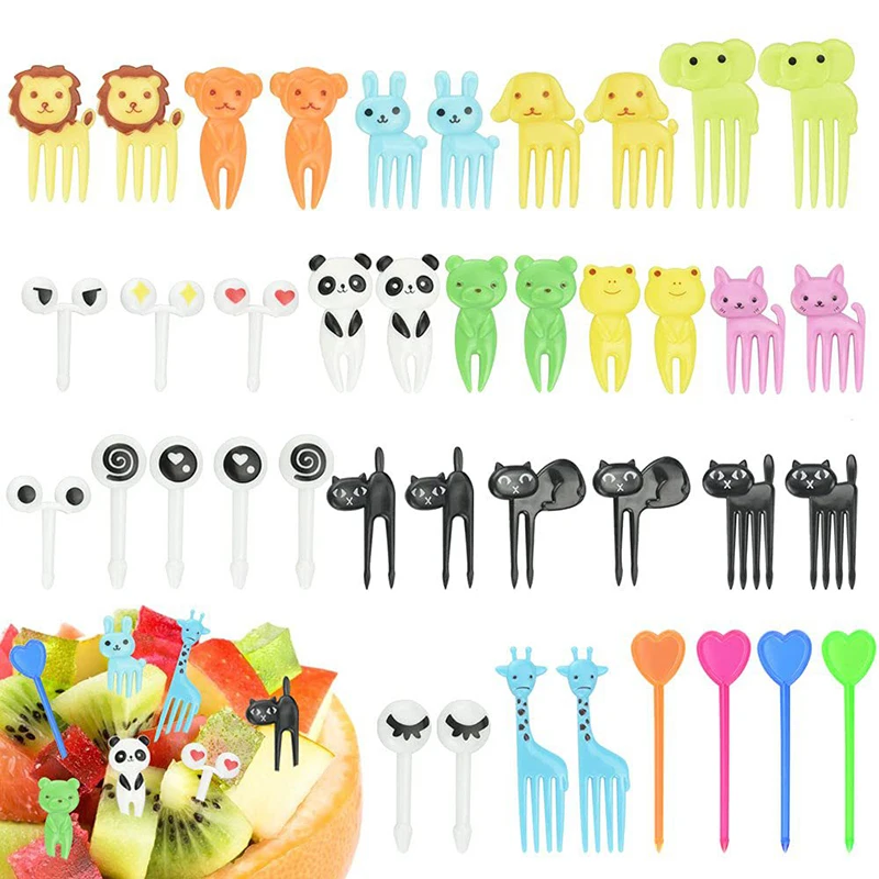 Animal Food Picks Mini Forks for Kids Cute Fruit Fork Bento Box Bento Accessories Food Decoration Fork Food Picks for Kids