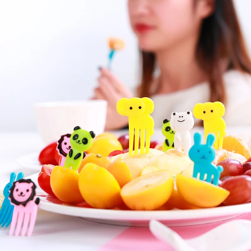 Animal Food Picks Mini Forks for Kids Cute Fruit Fork Bento Box Bento Accessories Food Decoration Fork Food Picks for Kids