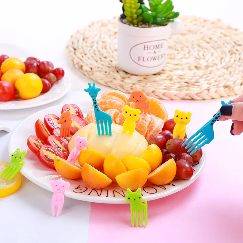 Animal Food Picks Mini Forks for Kids Cute Fruit Fork Bento Box Bento Accessories Food Decoration Fork Food Picks for Kids