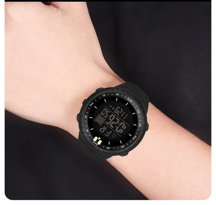 SYNOKE Watch Outdoor Sports Multifunctional Waterproof Shock Resistant Large Screen Display Luminous LED Digital Watch For Men