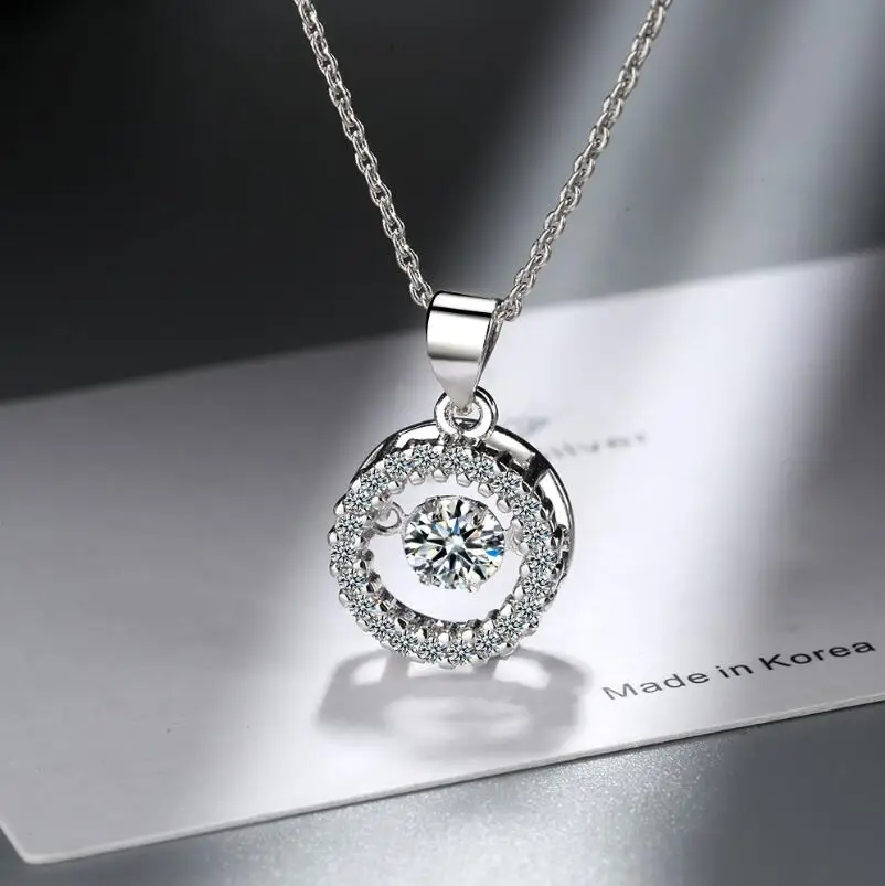 Moissanite Necklace Halo Pendant 0.5ct 925 Sterling Silver D VVS1 Lab Diamond Necklace Colar de Prata for Women Party Gift
