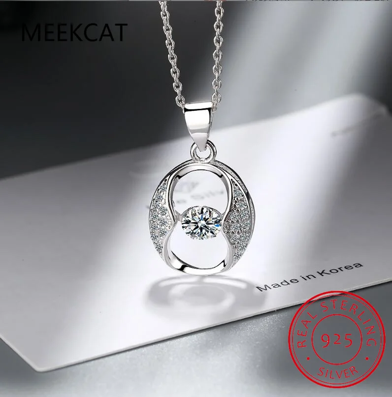 Moissanite Necklace Halo Pendant 0.5ct 925 Sterling Silver D VVS1 Lab Diamond Necklace Colar de Prata for Women Party Gift