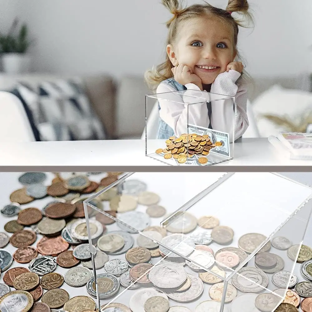 Piggy Banks for Adults (2023 Upgraded Version), Clear Acrylic Money Saving Bank Break to Open, Can Only Save That Cannot Be Take