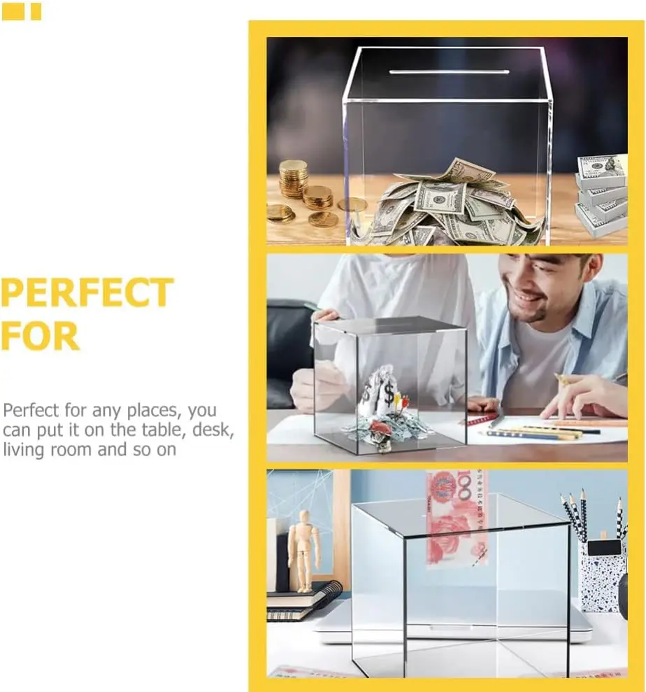 Piggy Banks for Adults (2023 Upgraded Version), Clear Acrylic Money Saving Bank Break to Open, Can Only Save That Cannot Be Take