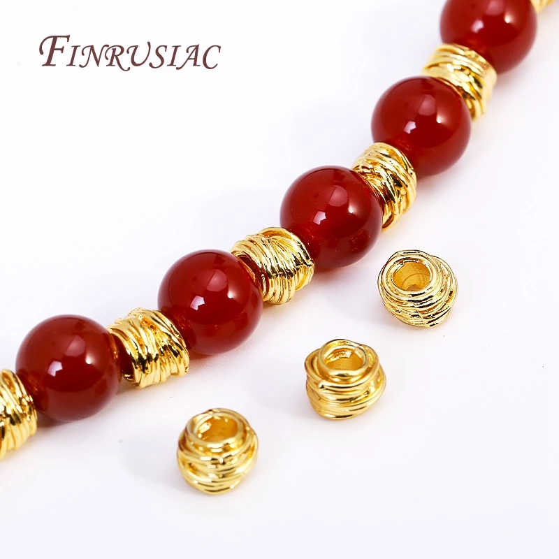 20/40/60Pcs 14K/18K Gold Plated Brass Weaving Ball Spacer Beads For DIY Bracelet Necklace Jewelry Making,Decorative Beads