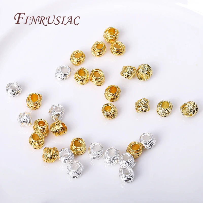 20/40/60Pcs 14K/18K Gold Plated Brass Weaving Ball Spacer Beads For DIY Bracelet Necklace Jewelry Making,Decorative Beads