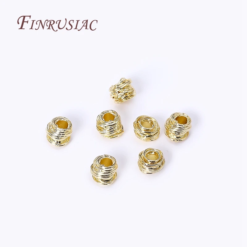 20/40/60Pcs 14K/18K Gold Plated Brass Weaving Ball Spacer Beads For DIY Bracelet Necklace Jewelry Making,Decorative Beads