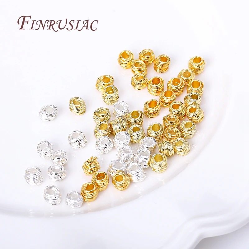 20/40/60Pcs 14K/18K Gold Plated Brass Weaving Ball Spacer Beads For DIY Bracelet Necklace Jewelry Making,Decorative Beads