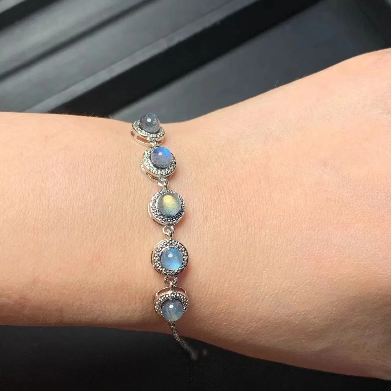 Natural Moonstone Bracelet Woman Man Wealthy Jewelry Luxury Elegant Romantic Simple Fine Jewelry