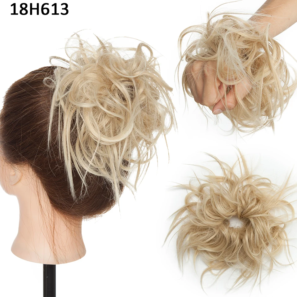 BENEHAIR Messy Hair Bun Hair Piece For Women Fluffy Tousled Updo Scrunchies Synthetic Wavy Scrunchy Ponytail 45g