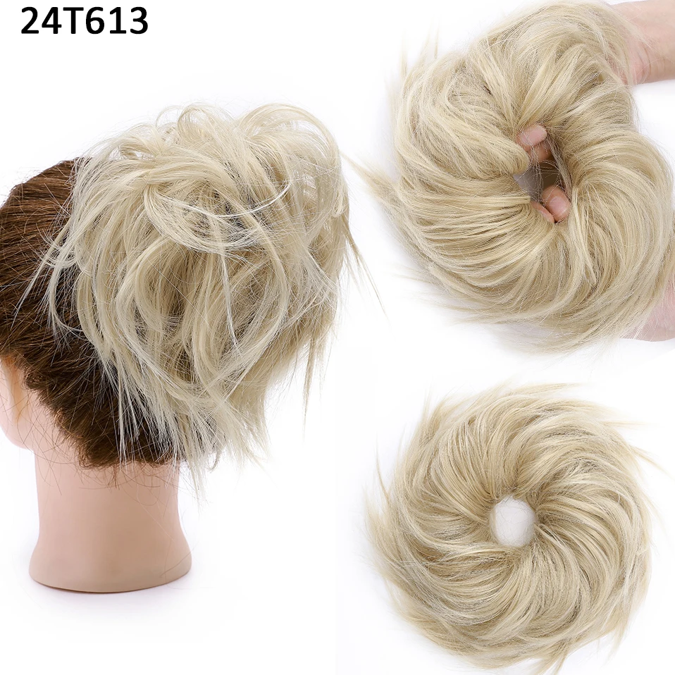 BENEHAIR Messy Hair Bun Hair Piece For Women Fluffy Tousled Updo Scrunchies Synthetic Wavy Scrunchy Ponytail 45g