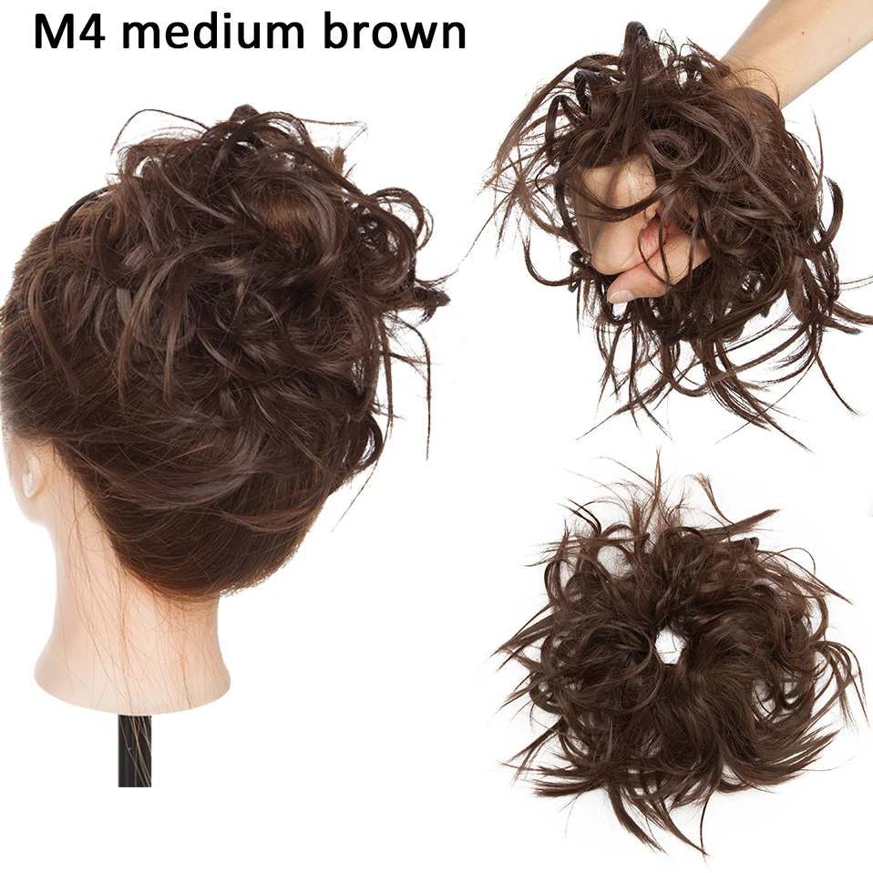BENEHAIR Messy Hair Bun Hair Piece For Women Fluffy Tousled Updo Scrunchies Synthetic Wavy Scrunchy Ponytail 45g