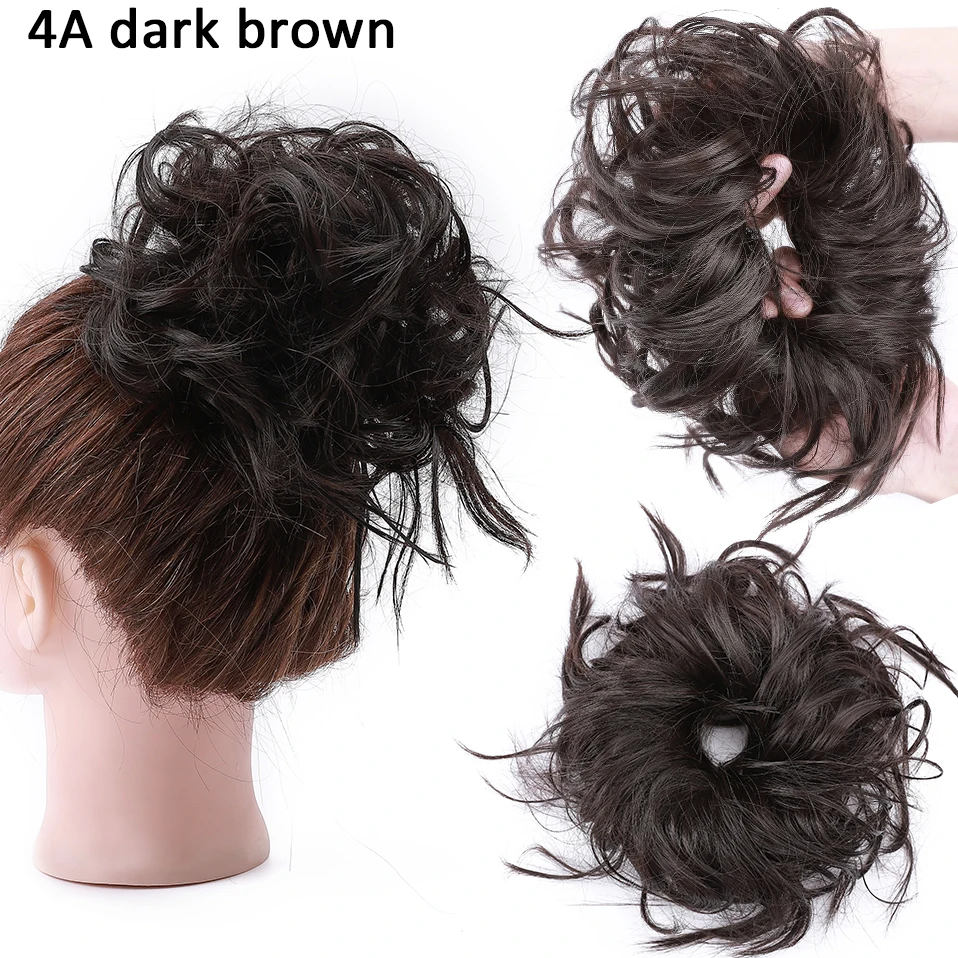 BENEHAIR Messy Hair Bun Hair Piece For Women Fluffy Tousled Updo Scrunchies Synthetic Wavy Scrunchy Ponytail 45g