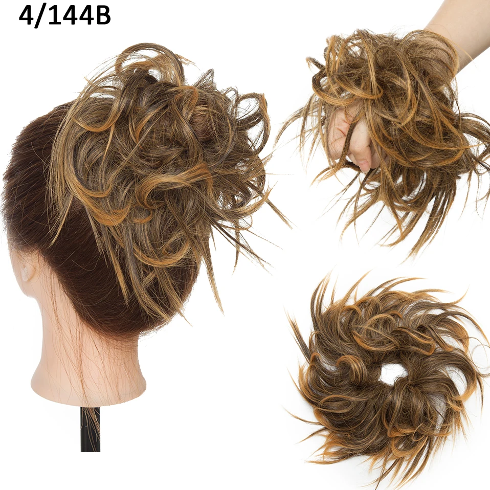 BENEHAIR Messy Hair Bun Hair Piece For Women Fluffy Tousled Updo Scrunchies Synthetic Wavy Scrunchy Ponytail 45g