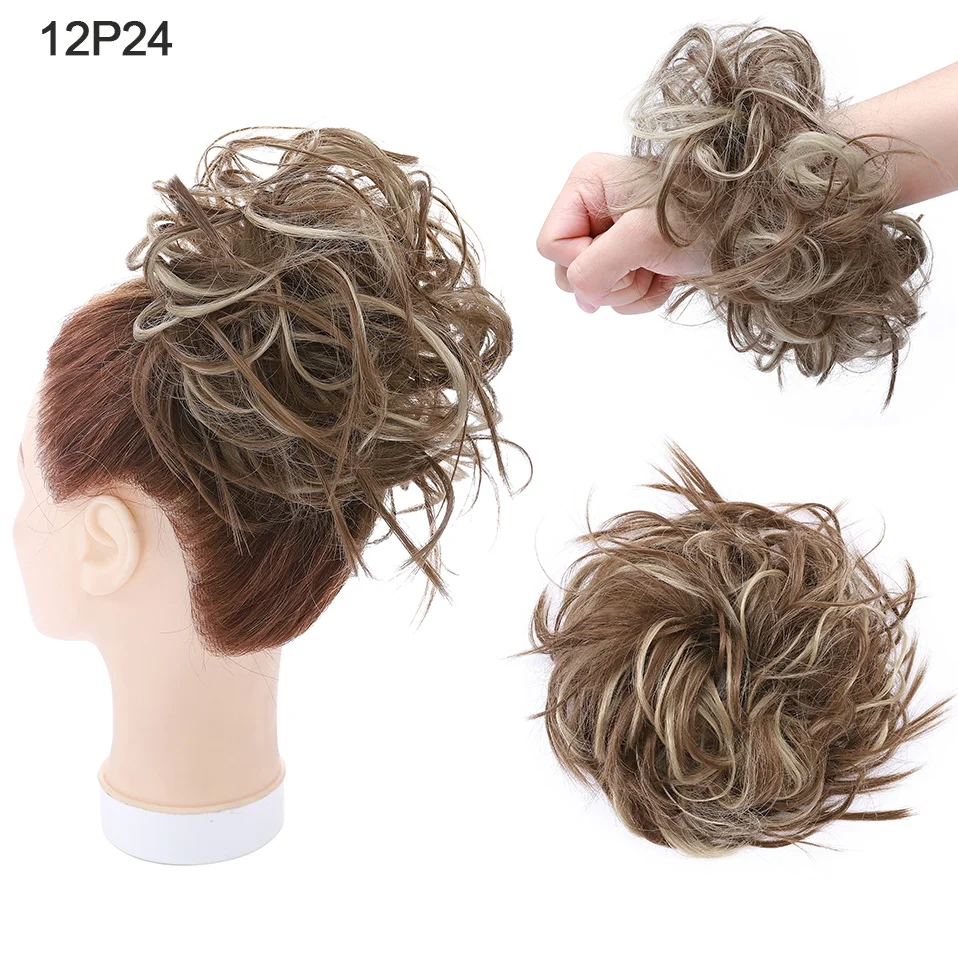 BENEHAIR Messy Hair Bun Hair Piece For Women Fluffy Tousled Updo Scrunchies Synthetic Wavy Scrunchy Ponytail 45g