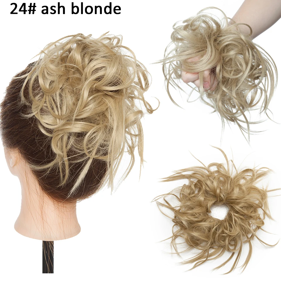 BENEHAIR Messy Hair Bun Hair Piece For Women Fluffy Tousled Updo Scrunchies Synthetic Wavy Scrunchy Ponytail 45g