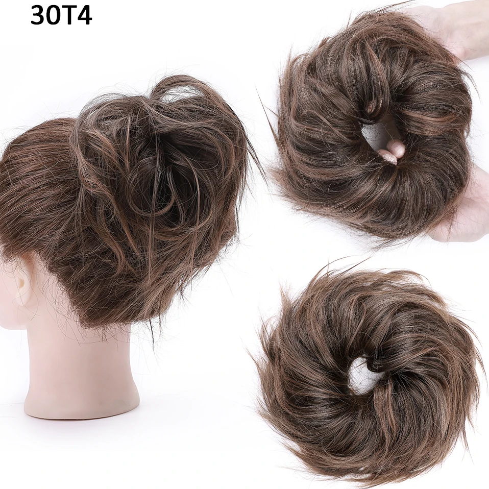 BENEHAIR Messy Hair Bun Hair Piece For Women Fluffy Tousled Updo Scrunchies Synthetic Wavy Scrunchy Ponytail 45g