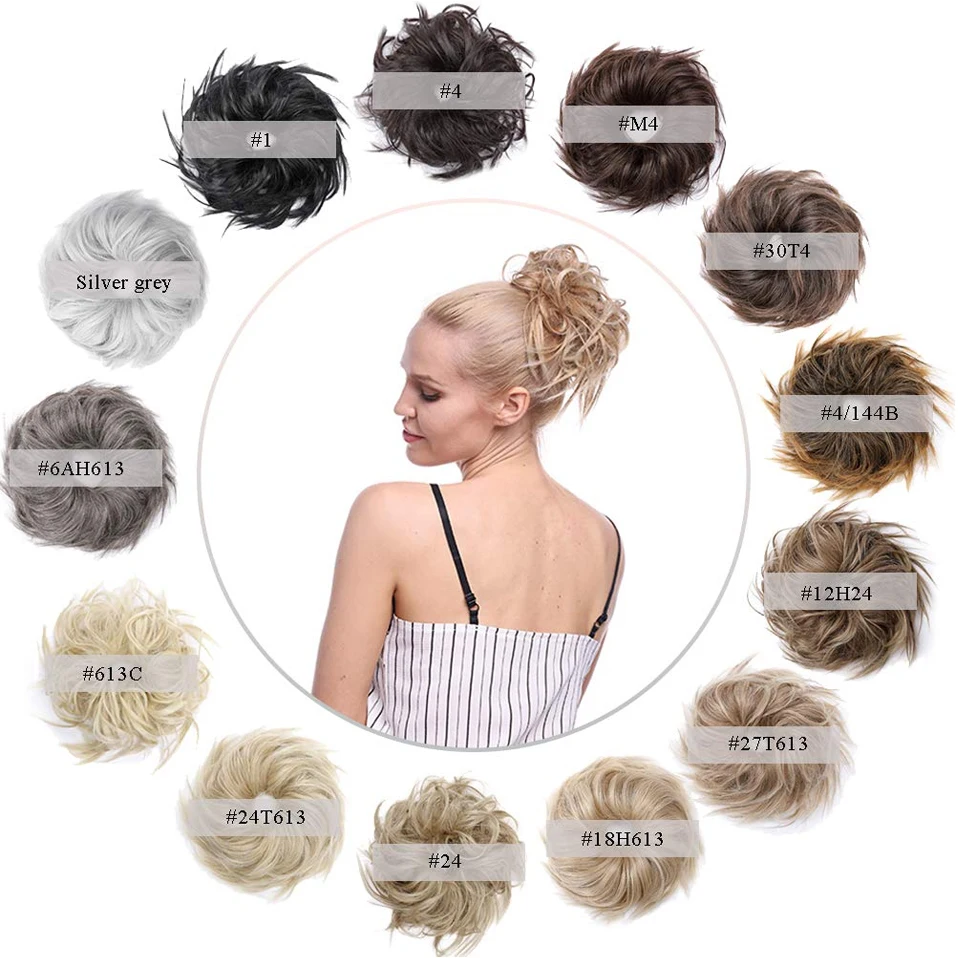 BENEHAIR Messy Hair Bun Hair Piece For Women Fluffy Tousled Updo Scrunchies Synthetic Wavy Scrunchy Ponytail 45g