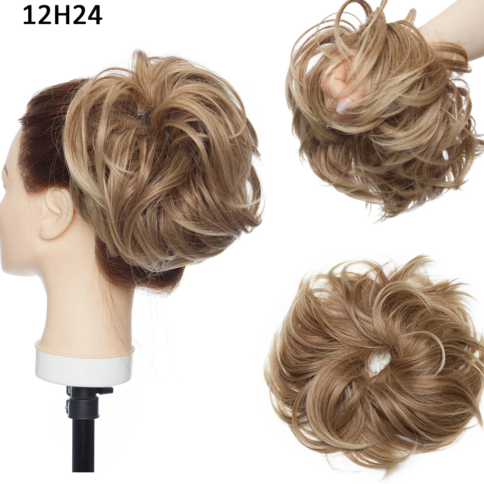 BENEHAIR Messy Hair Bun Hair Piece For Women Fluffy Tousled Updo Scrunchies Synthetic Wavy Scrunchy Ponytail 45g