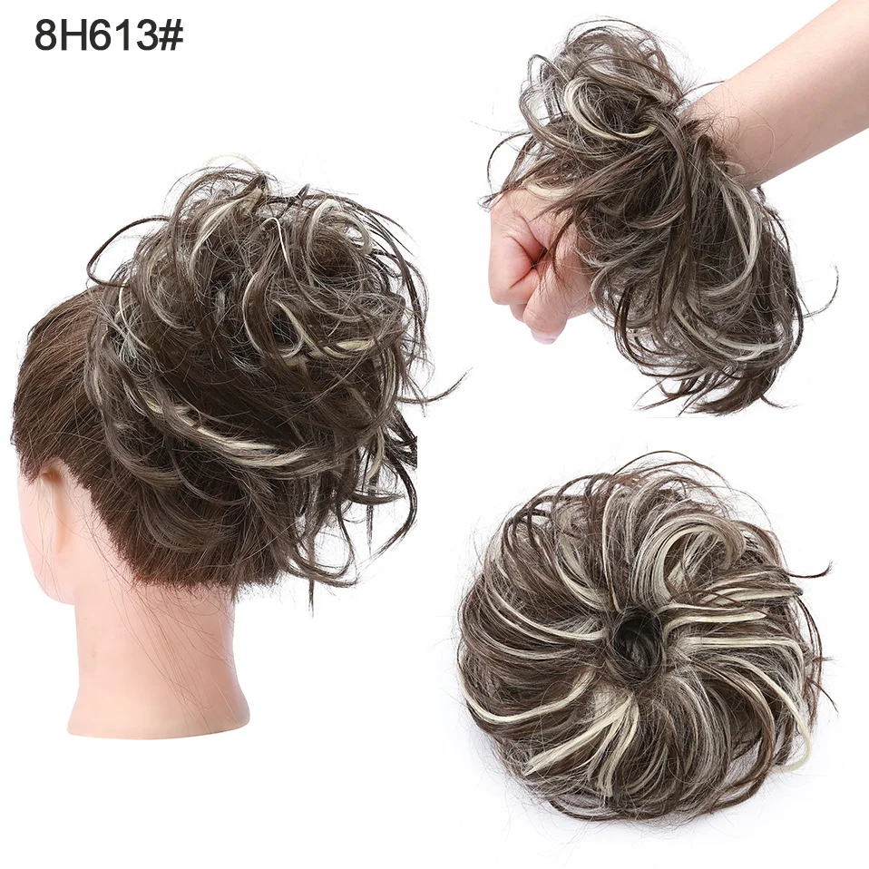 BENEHAIR Messy Hair Bun Hair Piece For Women Fluffy Tousled Updo Scrunchies Synthetic Wavy Scrunchy Ponytail 45g