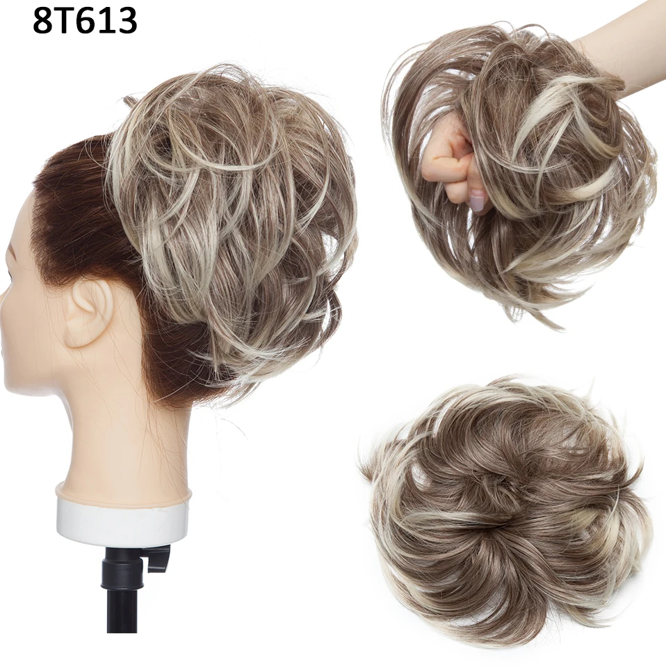 BENEHAIR Messy Hair Bun Hair Piece For Women Fluffy Tousled Updo Scrunchies Synthetic Wavy Scrunchy Ponytail 45g