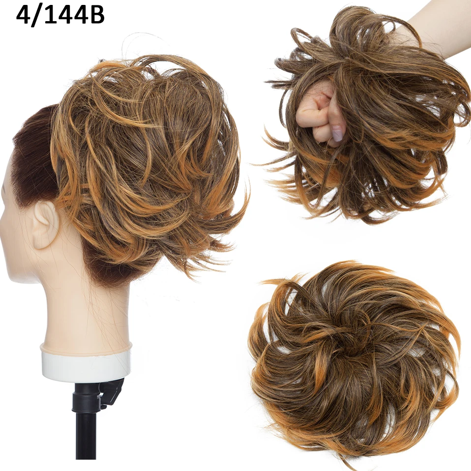 BENEHAIR Messy Hair Bun Hair Piece For Women Fluffy Tousled Updo Scrunchies Synthetic Wavy Scrunchy Ponytail 45g