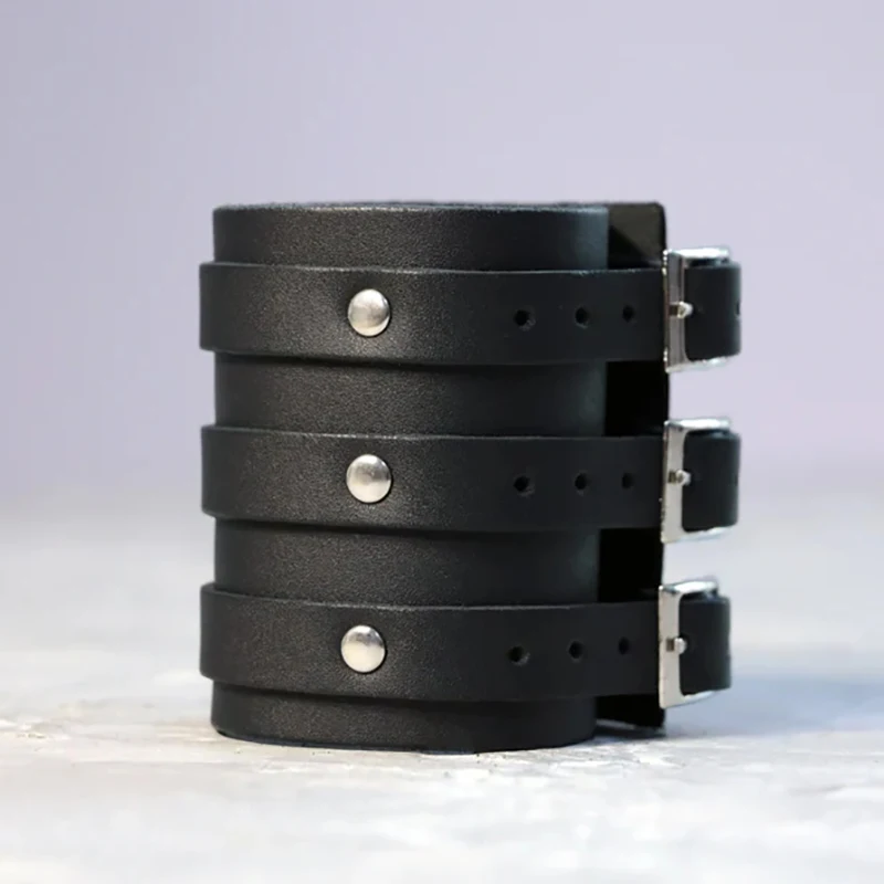 1PC Men's Fashion Versatile Bracelet Vintage Wide Strap Punk Style Multilayer Leather Wristband Simple Accessories Jewelry