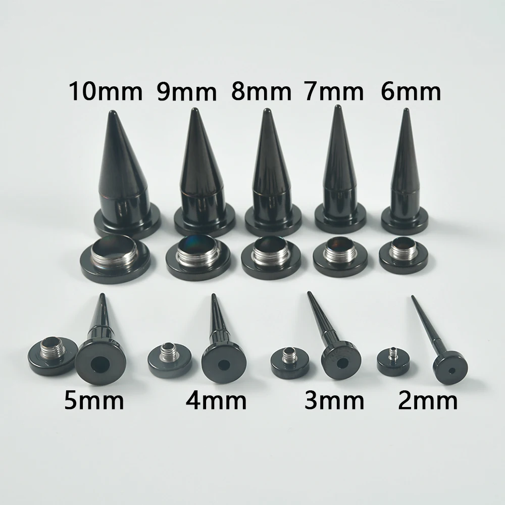 1 Set Unisex 2 In 1 Surgical Steel Fit Interchangeable Taper Plug Earlets Body Piercing Ear Expander Screw Back Gauges 2mm-10mm