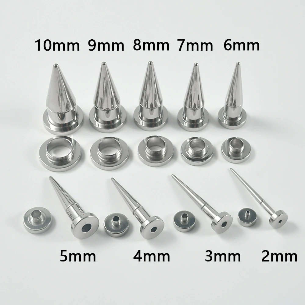 1 Set Unisex 2 In 1 Surgical Steel Fit Interchangeable Taper Plug Earlets Body Piercing Ear Expander Screw Back Gauges 2mm-10mm