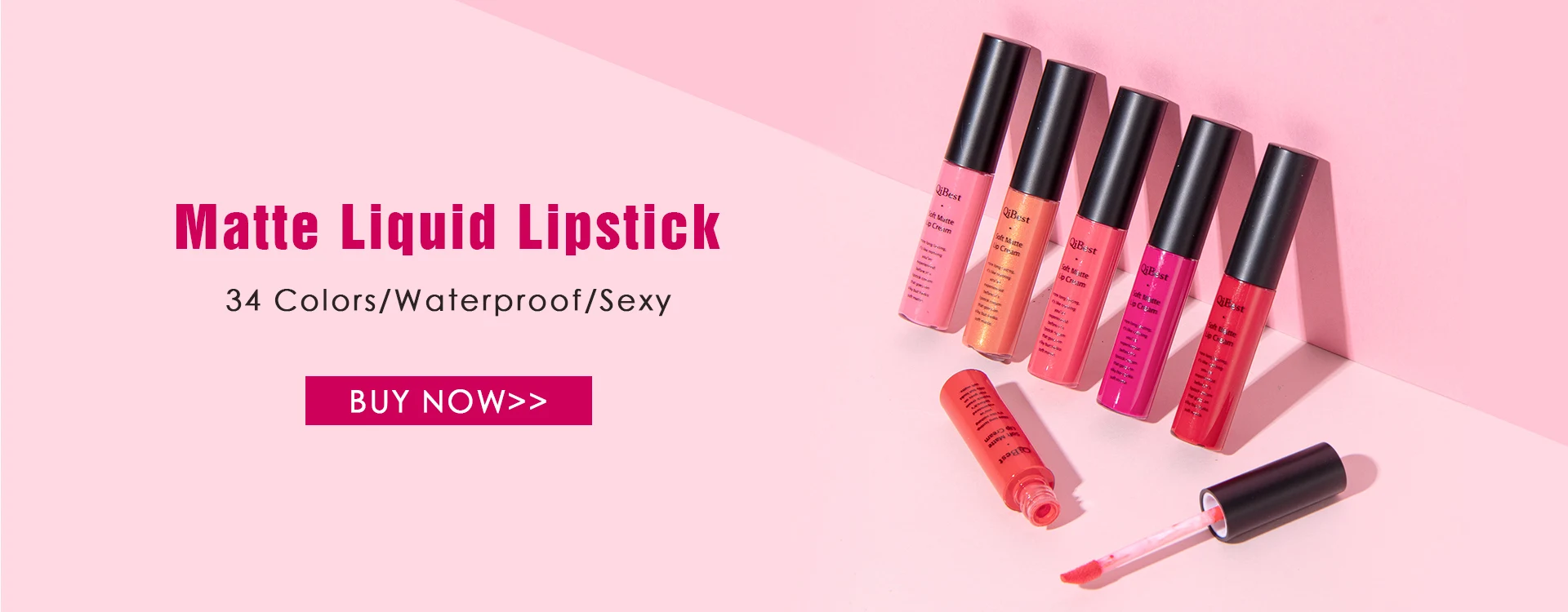 QIBEST 2pcs Lipstick Lipliner Pen Set Matte Velvet Lip Liner Pencil Contour Makeup Sexy Red Lip Stick Long Lasting Cosmetics