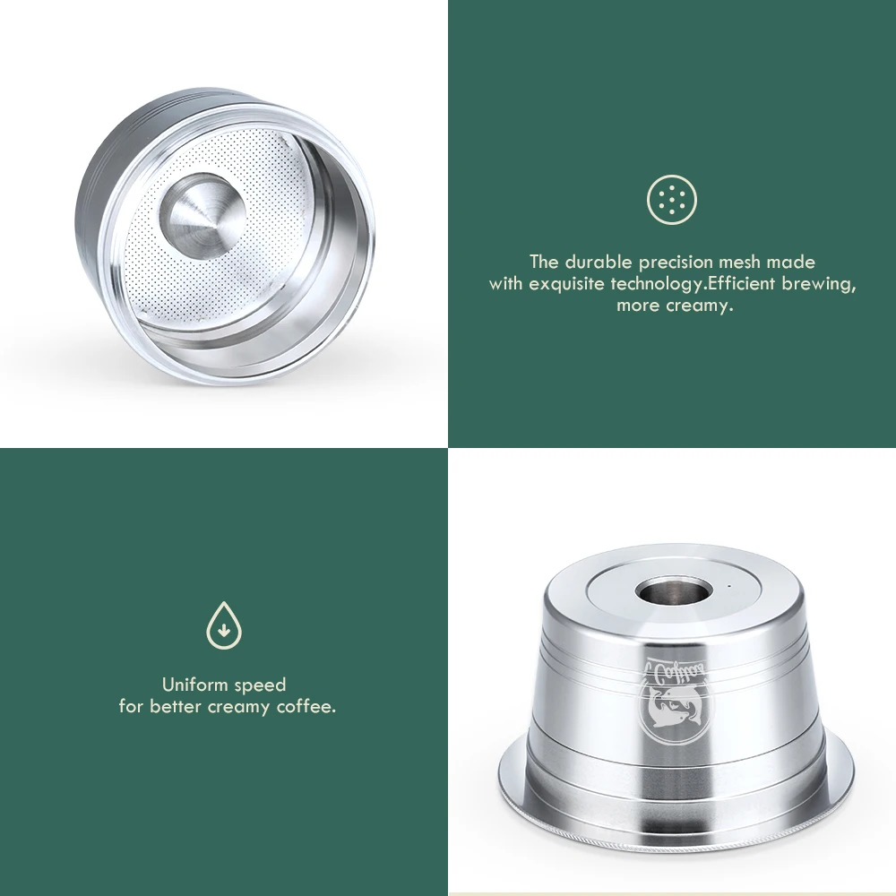 Refillable Coffee Pods For Three Heart Cafissimo K fee Caffitaly Tchibo Reusable Crema Capsule Stainless Steel Metal Filter