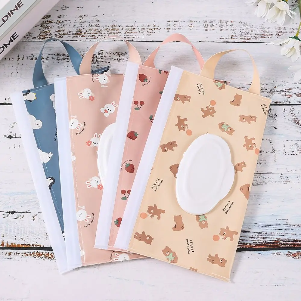 EVA Wet Wipes Bag Portable Baby Wipes Pouch Flip Cover Snap-Strap Holder Case Refillable Useful Tissue Box Stroller Accessories