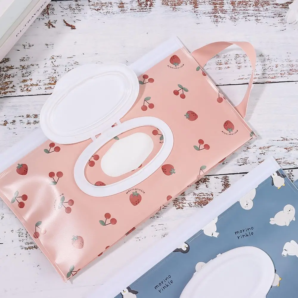 EVA Wet Wipes Bag Portable Baby Wipes Pouch Flip Cover Snap-Strap Holder Case Refillable Useful Tissue Box Stroller Accessories