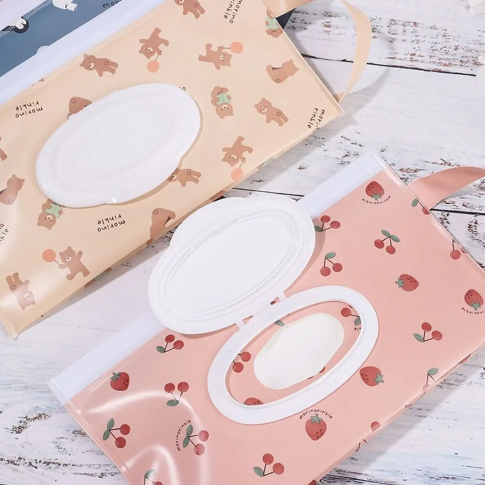 EVA Wet Wipes Bag Portable Baby Wipes Pouch Flip Cover Snap-Strap Holder Case Refillable Useful Tissue Box Stroller Accessories