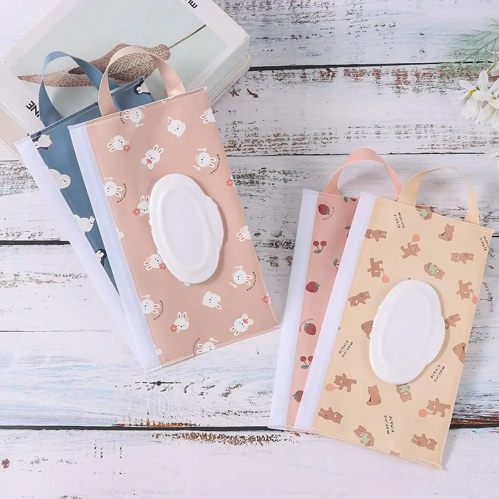 EVA Wet Wipes Bag Portable Baby Wipes Pouch Flip Cover Snap-Strap Holder Case Refillable Useful Tissue Box Stroller Accessories