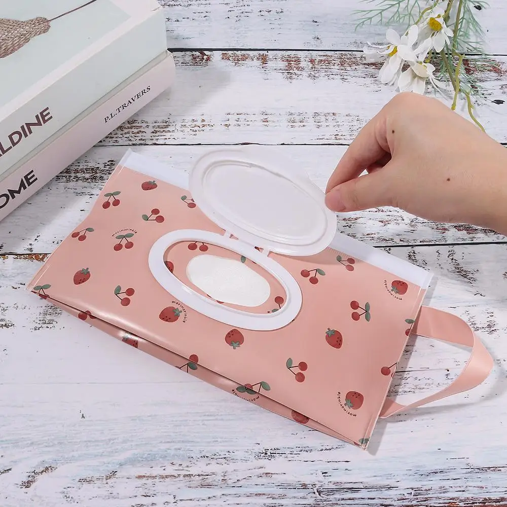 EVA Wet Wipes Bag Portable Baby Wipes Pouch Flip Cover Snap-Strap Holder Case Refillable Useful Tissue Box Stroller Accessories