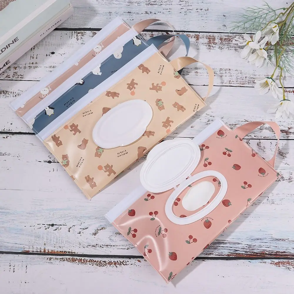 EVA Wet Wipes Bag Portable Baby Wipes Pouch Flip Cover Snap-Strap Holder Case Refillable Useful Tissue Box Stroller Accessories