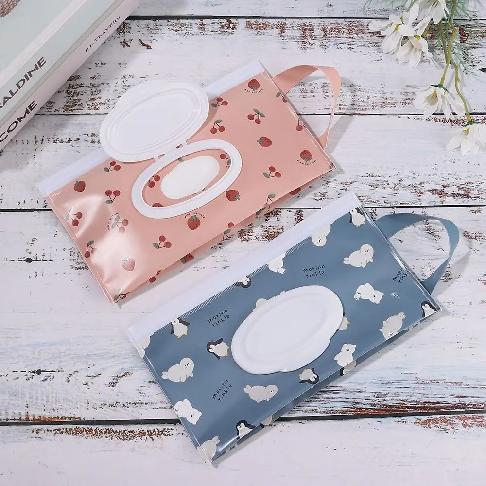 EVA Wet Wipes Bag Portable Baby Wipes Pouch Flip Cover Snap-Strap Holder Case Refillable Useful Tissue Box Stroller Accessories