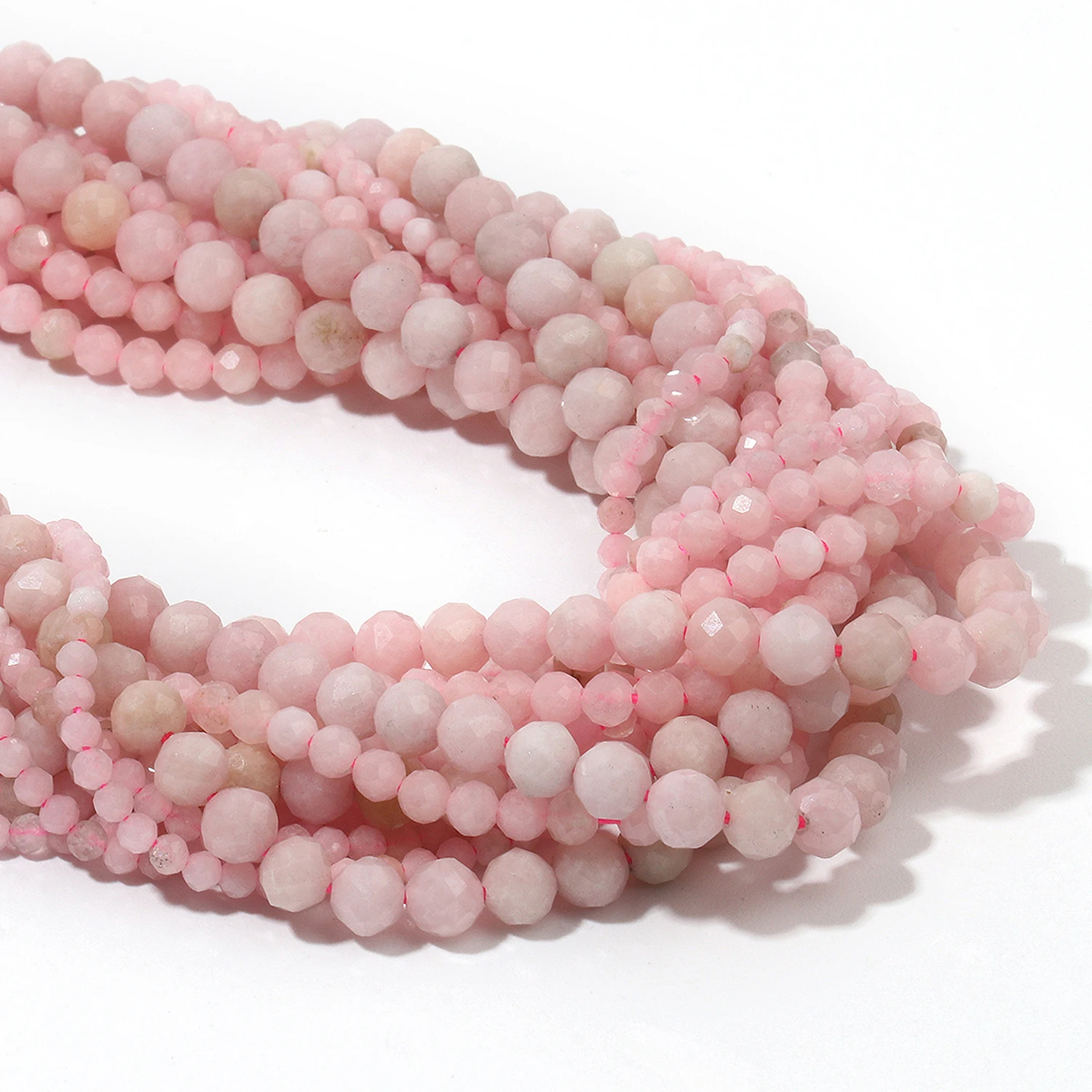 Natural Pink Opal Stone Beads Faceted 2mm 3mm 4mm Round Loose Beads Diy Bracelet Necklace Jewelry Making Accessories
