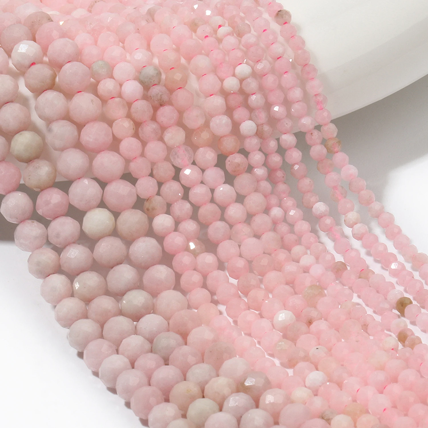 Natural Pink Opal Stone Beads Faceted 2mm 3mm 4mm Round Loose Beads Diy Bracelet Necklace Jewelry Making Accessories