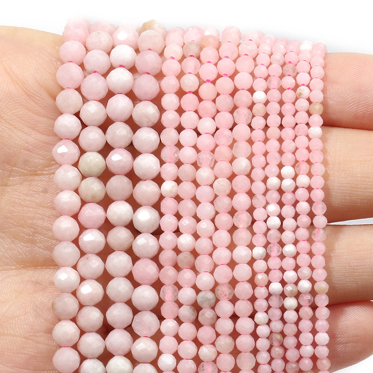 Natural Pink Opal Stone Beads Faceted 2mm 3mm 4mm Round Loose Beads Diy Bracelet Necklace Jewelry Making Accessories